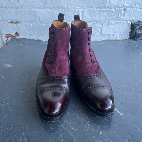 Victorian era Men’s button boots by J.Fitzpatrick PUYALLUP, burgundy size 8D US. - Picture 2 of 7